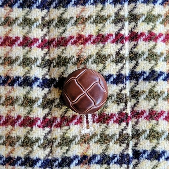 NWOT Talbots wool-blend houndstooth button skirt 19" long - Picture 5 of 9